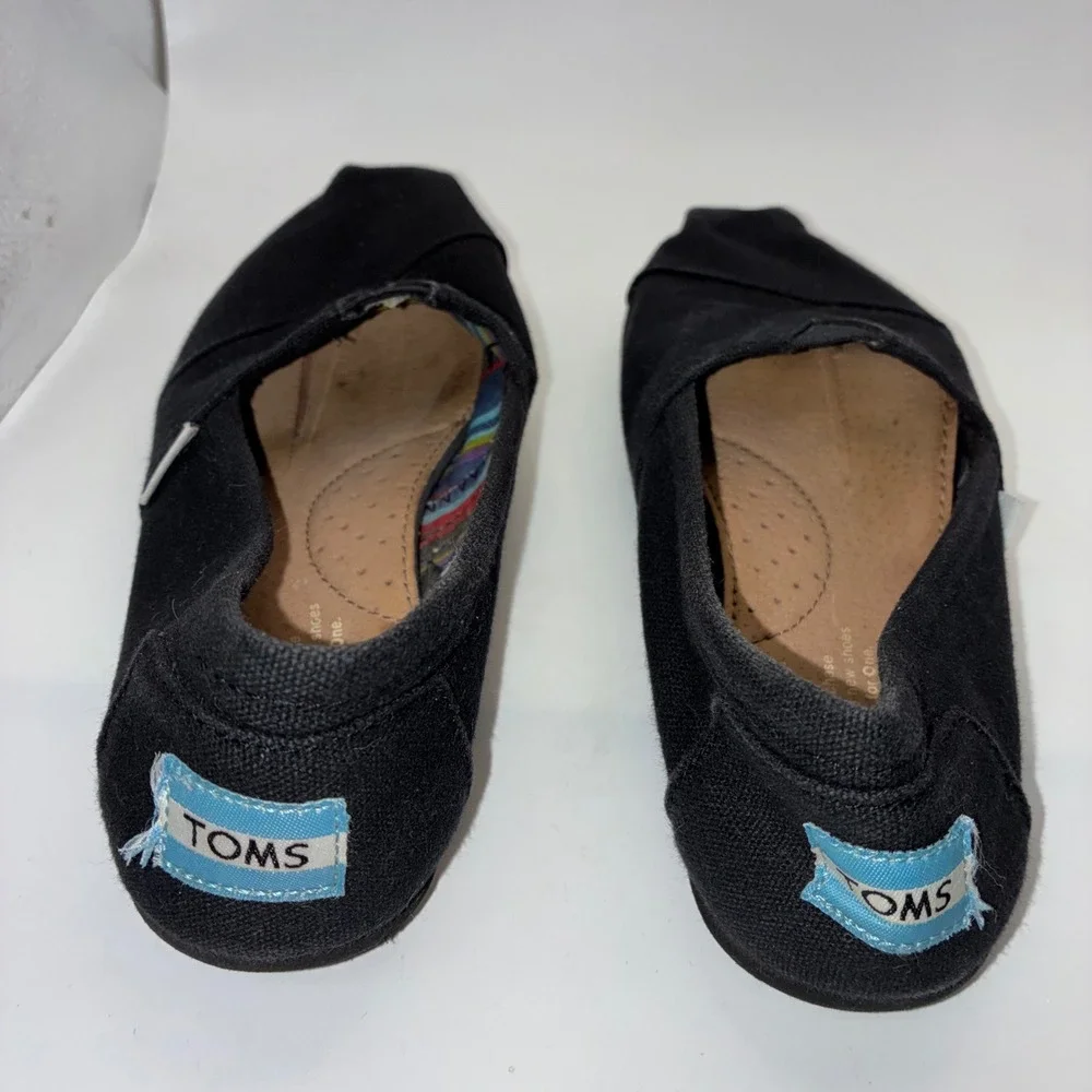 TOMS‎ Classic Alpargata Black Canvas Slip On Shoes Womens Size 6 M